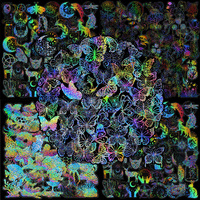 50/100pcs Shiny Holographic Magic World Flowers Butterfly Stickers Aesthetic Transparent Waterproof Graffiti Sticker Packs