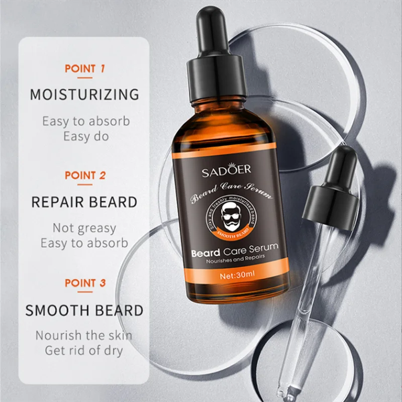 30ML Men Natural Beard Growth Oil Moisturizing Smoothing Hair Growth Tools Dashing Gentlemen Beard Oil Conditioner Beard Care