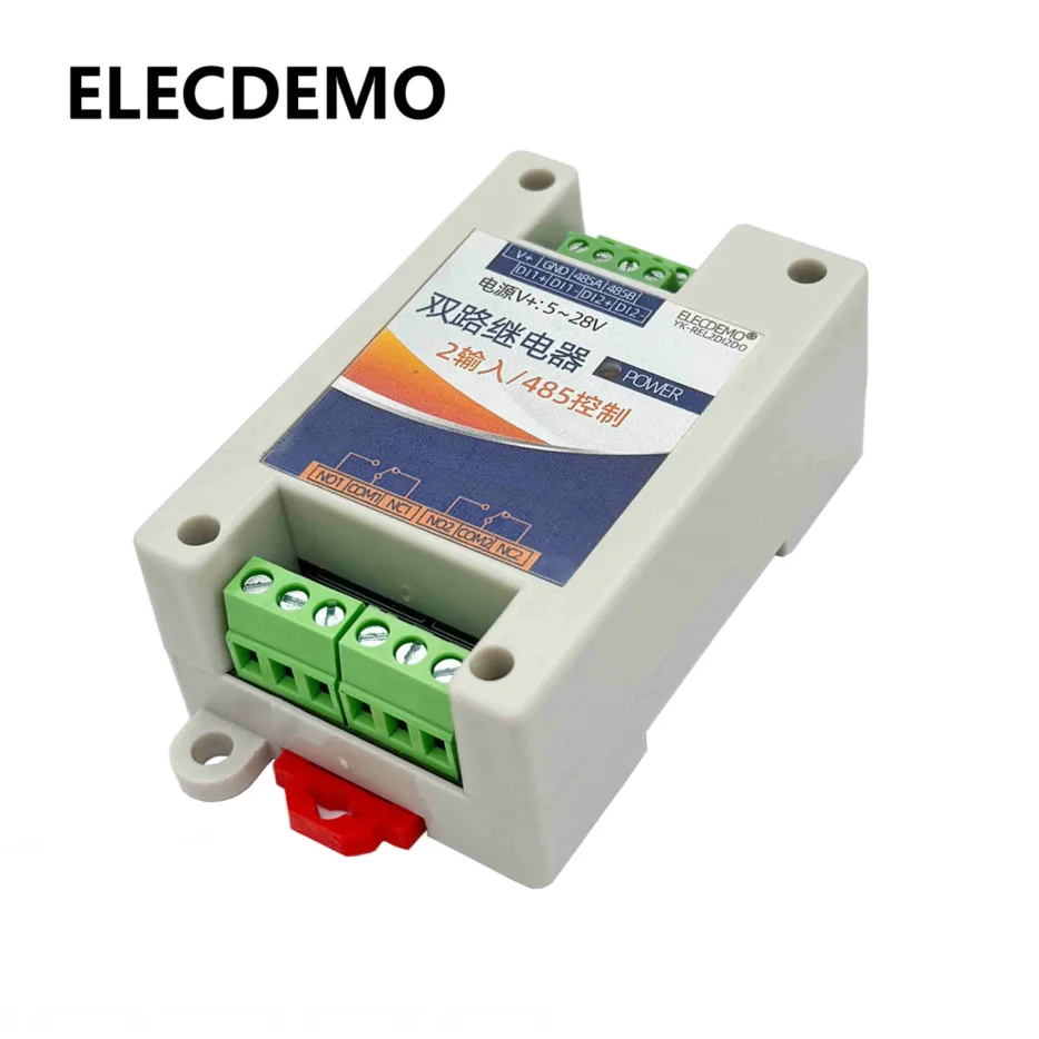 Module de sortie RS485 vers relais, entrée numérique, sortie relais, 2DI 2DO, protocole ModBus