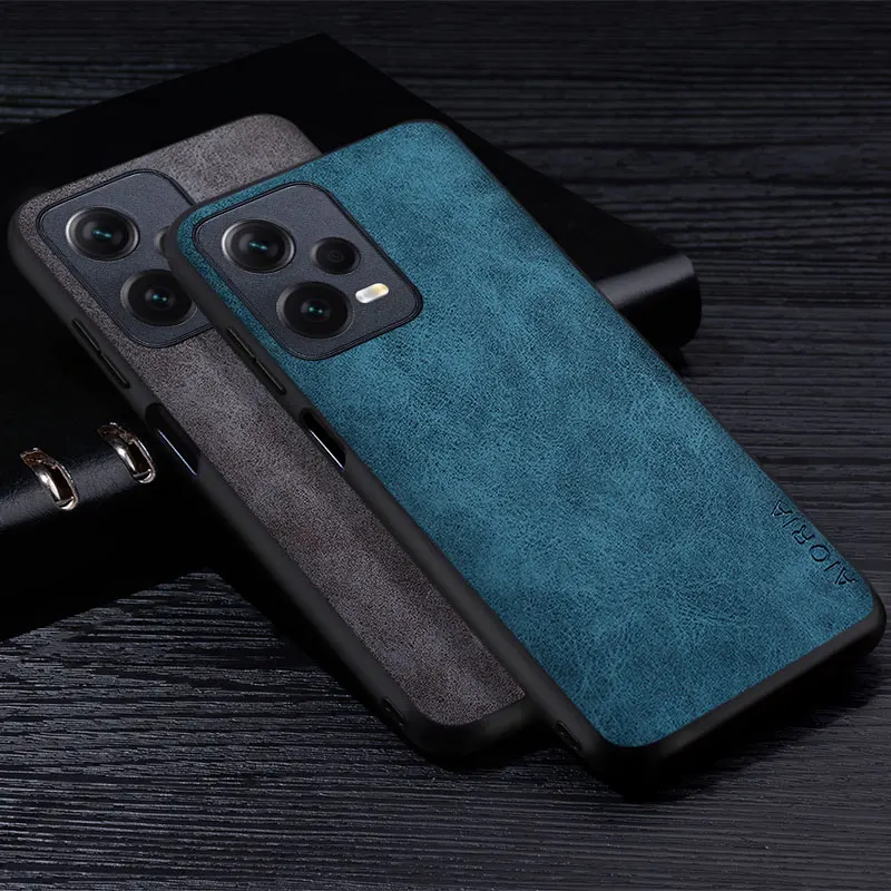 Premium PU Leather Case for Xiaomi Redmi Note 12 Pro Scratch-Resistant Solid Color Cover for Xiaomi Redmi Note 12 Pro Plus Turbo