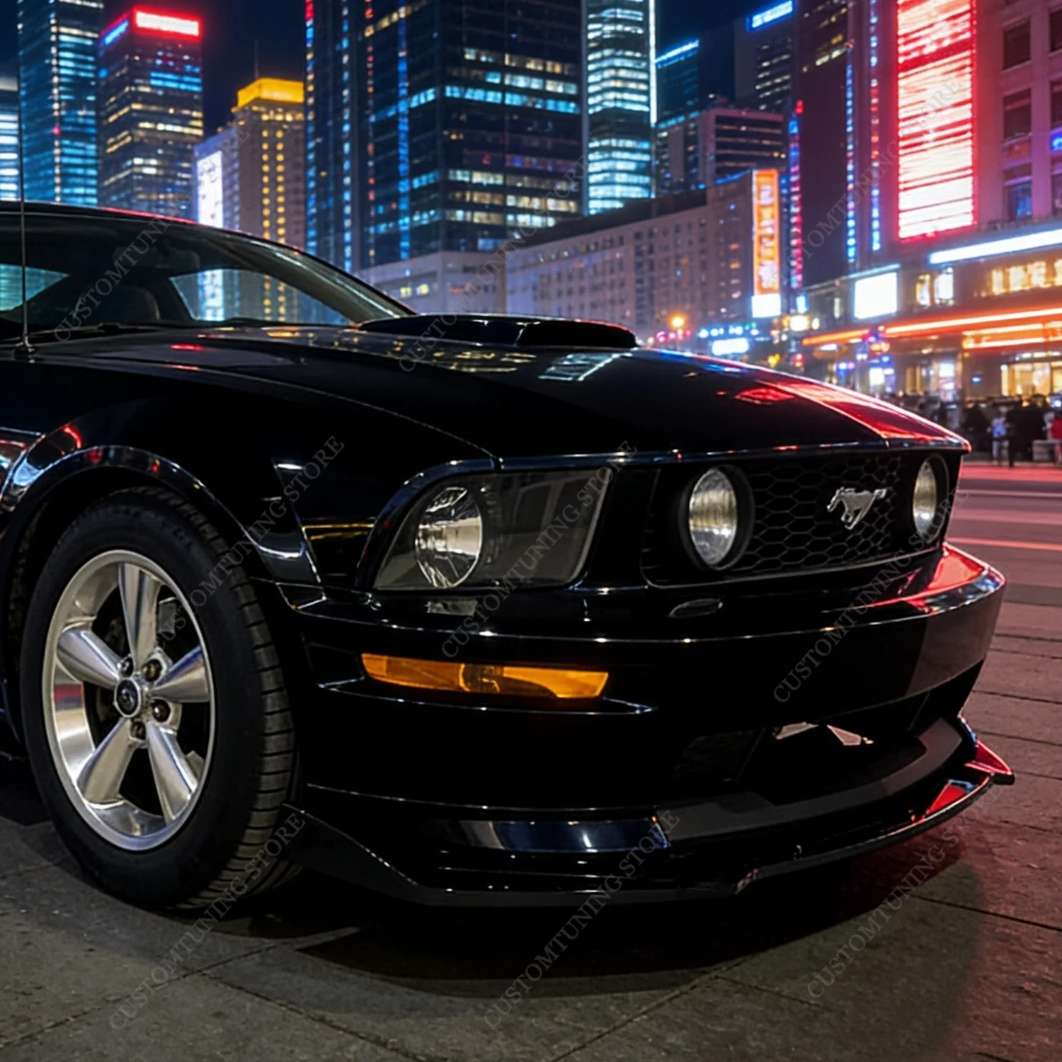 

Gloss Black 3pcs Front Bumper Lip Spoiler Splitter For Ford Mustang GT MK5 S197 2005-2009 Pre-Facelift Bodykits Tuning