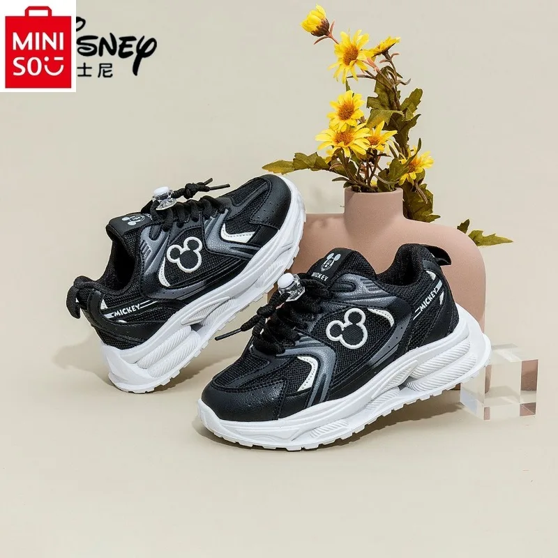 Mini Disney Cartoon Mickey bedruckte bequeme Sportschuhe für Mädchen mit weichen Sohlen, rutsch festen und atmungsaktiven Freizeit schuhen