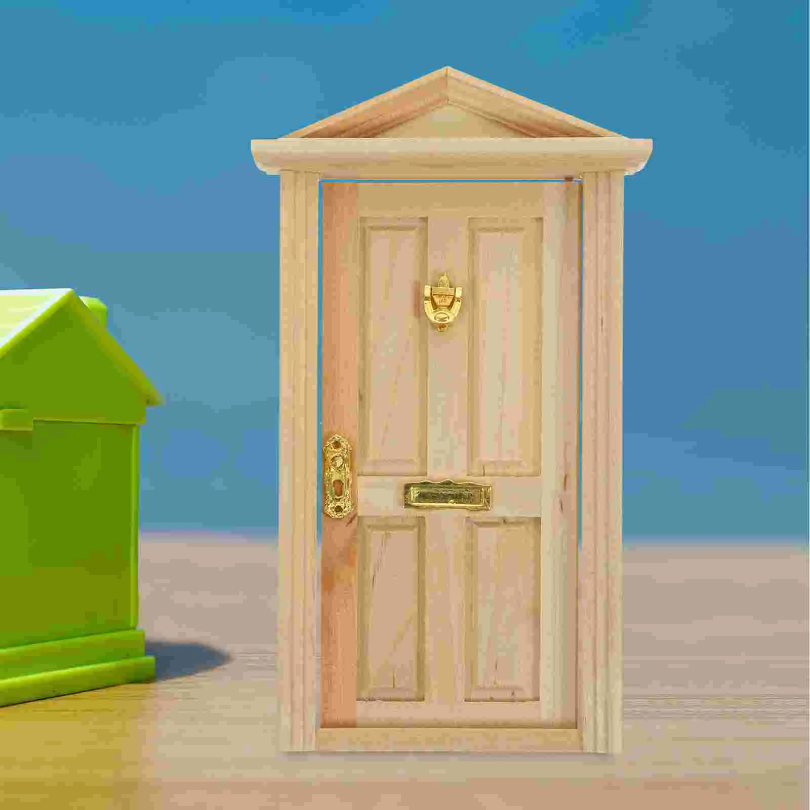 Mini puertas de madera para manualidades, casa de juguetes para niños, modelo falso, adorno artesanal, muebles en miniatura artificiales decorativos pequeños