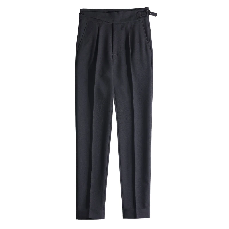Men's Premium Slim Fit Trousers Spring Autumn Fashion Trendy Naples High Waist Business Tapered Pants Business Office Banquet