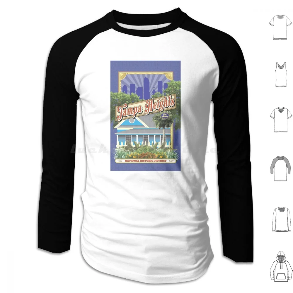 Tampa Heights National Historic District Hoodie cotton Long Sleeve Tampa Heights Tampa Heights Neighborhood Pride