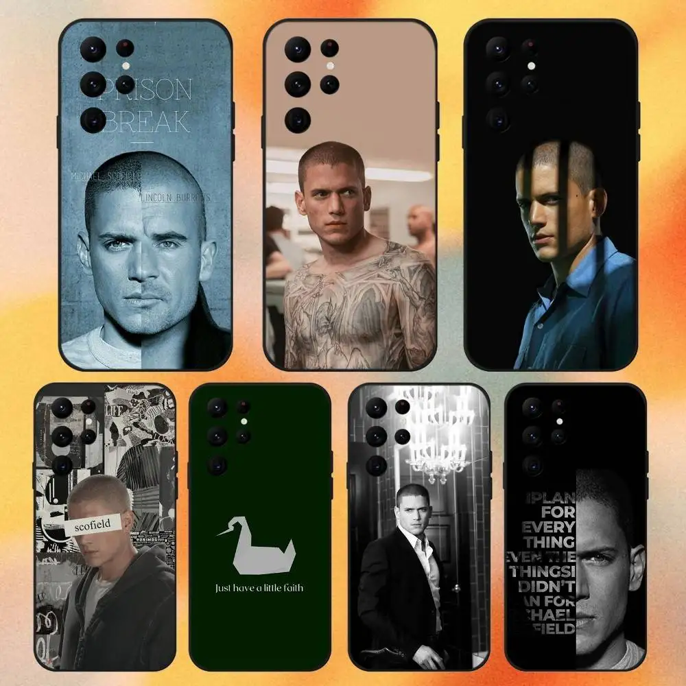 

Prison Break Michael Scofield Phone Case For Samsung S 25,24,23,22,30,21,10,9,Ultra,Plus,Lite,FE,4,5G Black Soft Case