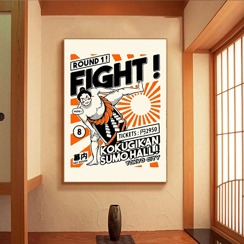 Takoyaki Oni Ramen Japanese Food Orange Posters and Prints Canvas Painting Funny Wall Art Picture for Living Room Home Decor view 4