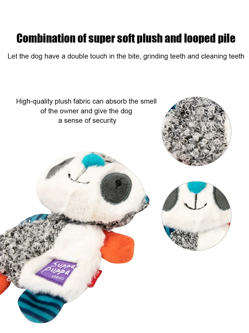 Gigwi Suppa Puppa Series Dog Toy Rattle Paper Teeth Sound Plush teeth cleaning dog bite resistant toy raccoon/Lion/fox Washable