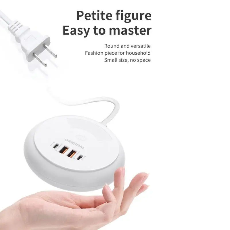 Rondaful дорожная 2 PD 35 Вт Type-C и 2 USB A 18 Вт, быстрая зарядка, 1 м, удлинитель, вилка для ЕС, Великобритании, США, зарядное устройство, бытовая техника