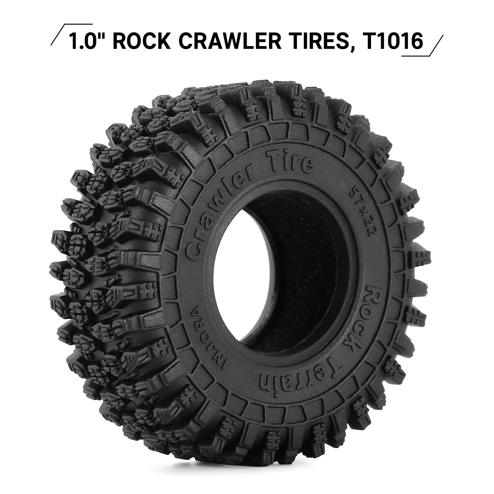 INJORA 57*22mm Super Soft Sticky 1.0 Wheel Tires for 1/18 1/24 RC Crawler Car TRX4M Axial SCX24 AX24 Upgrade (T1016)