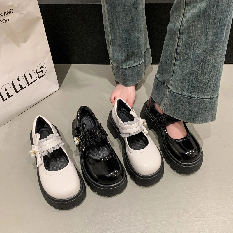 

2025 Autumn New Children Leather Shoes for Girls Fashion Korean Style Soft Sole Anti-slippery Versatile Princess Mary Jane Shoes