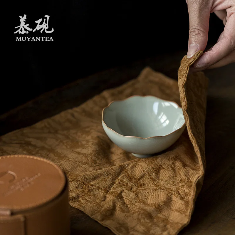 

Mutaoruyao Kung Fu Master Cup, Handmade Ceramic Ru Porcelain With Crackle Glaze, Personal Tea Cup