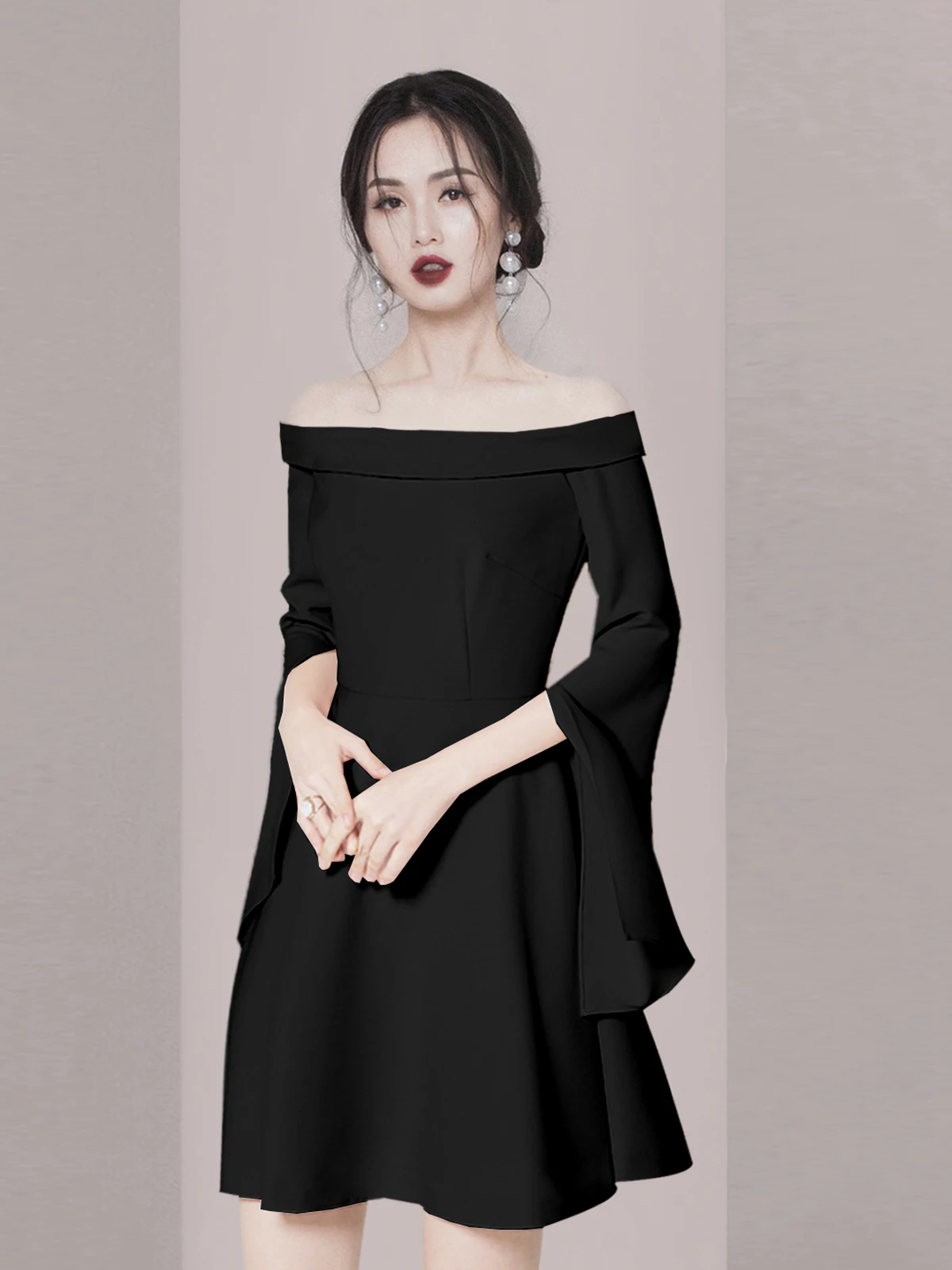 

Spring 2026 Sexy Bla-oulder Dr Ele Evening Gown Women's Faion High-Cold Aosphere ort Dr for Par