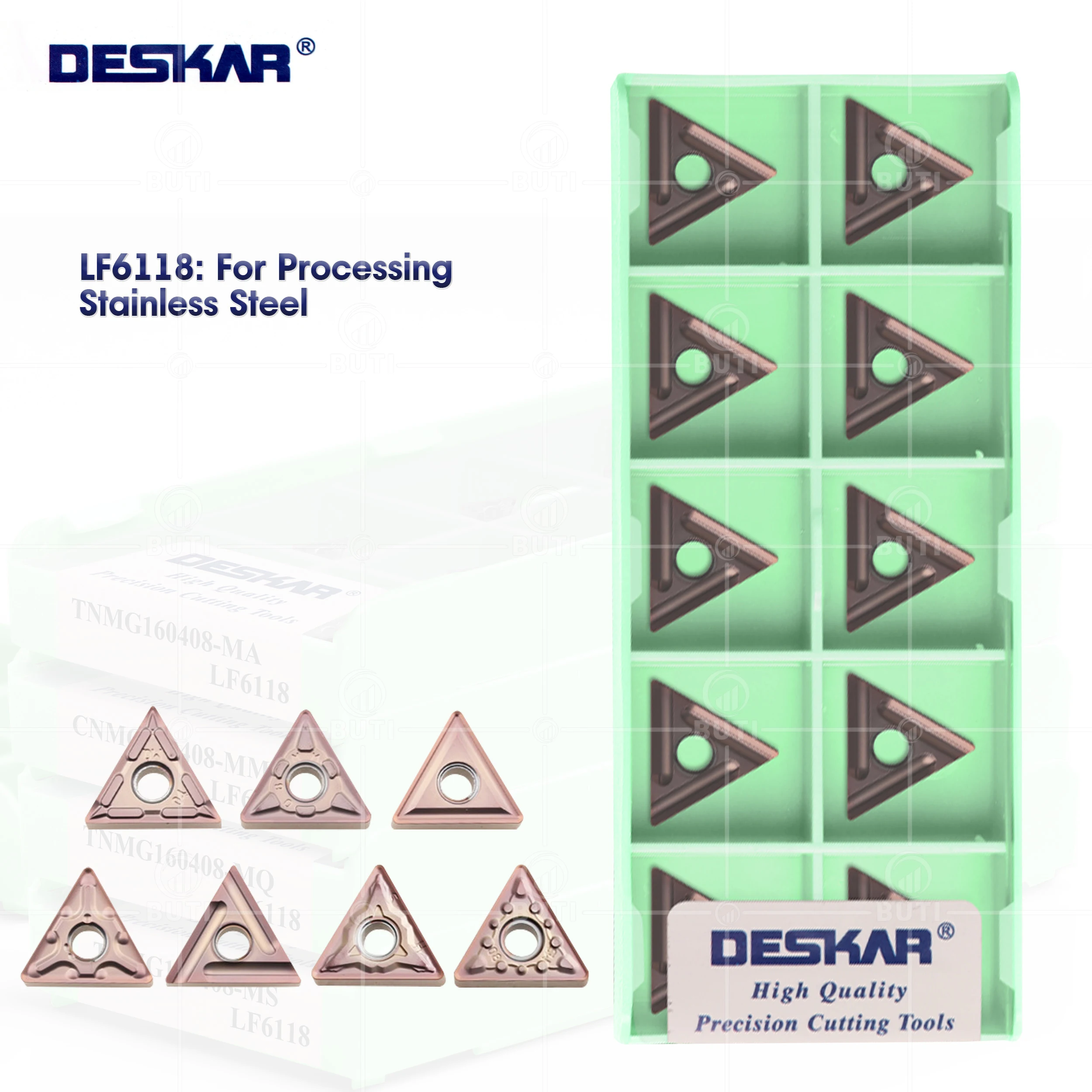 Deskar 100 Original Tnmg160404 Tnmg160408 ma ms Jms mq hs mf mm R-s Lf6118 Carbide Blade Cnc Torno Ferramenta para Aço Inoxidável
