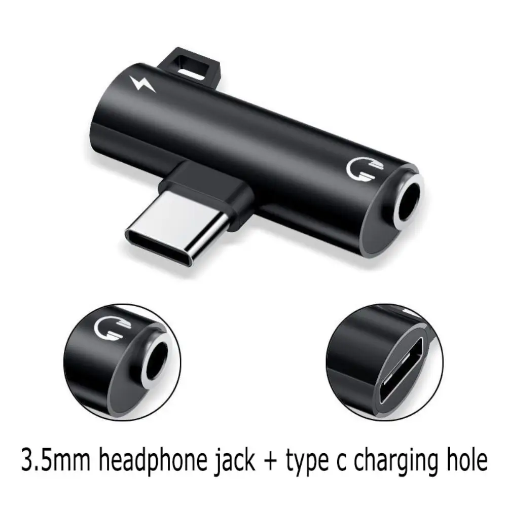 2 in 1 Type-C to 3.5mm Jack Adapter 90° Elbow Design Frosted Jack and Charging Adapter Mini Alloy for Huawei/Xiaomi/OPPO