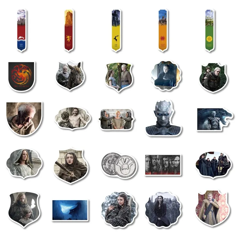 10/50Pcs Game Thrones American Drama Movie Stills Stickers DIY Luggage Decoration Notebook Stationery Sticker Wall Decal Pack