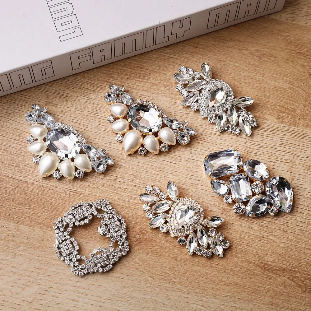 1 Pair(2pc) Bag Pendant Brooch Bride Accessories Wedding Shoes Decorations Shiny Clips Charm Buckle Crystal Shoes Clip