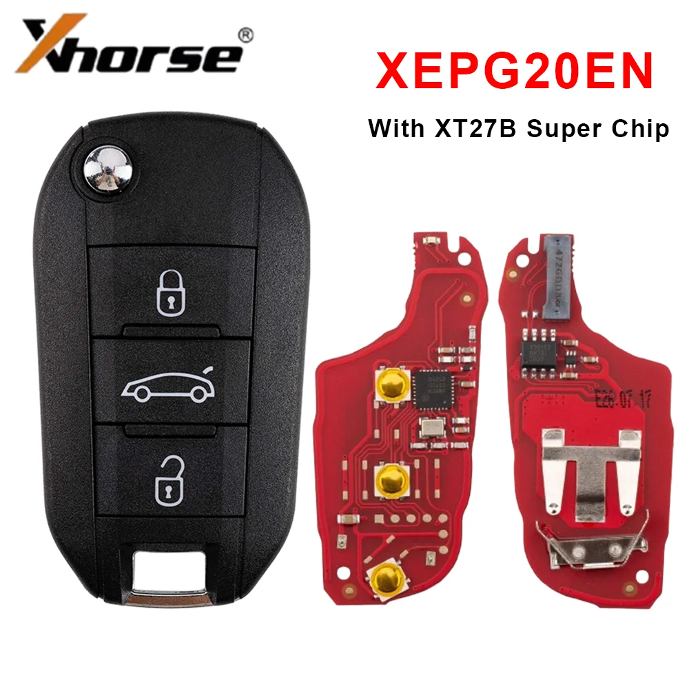 1 PCS XHORSE XEPG20EN Super Remotes Built-in XT27B Super Chip Special PCB With Smart Key Shell 3 Button English Version For VVDI
