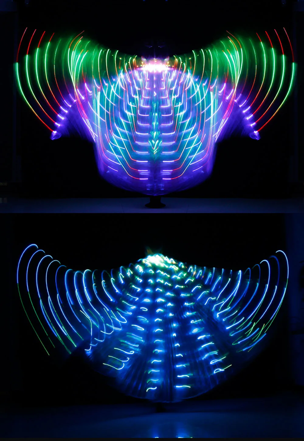 Remotely Controllable RGB LED Fairy Wings Stage Dancing Light Show Prop Accessories Belly Dance ISIS LED Wings