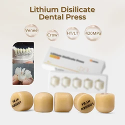 LODDEN 10pcs Lithium Disilicate Press Ingots Dental Glass Ceramic Pressing for Ultra-thin Veneer Minimally Invasive Repair HT/LT