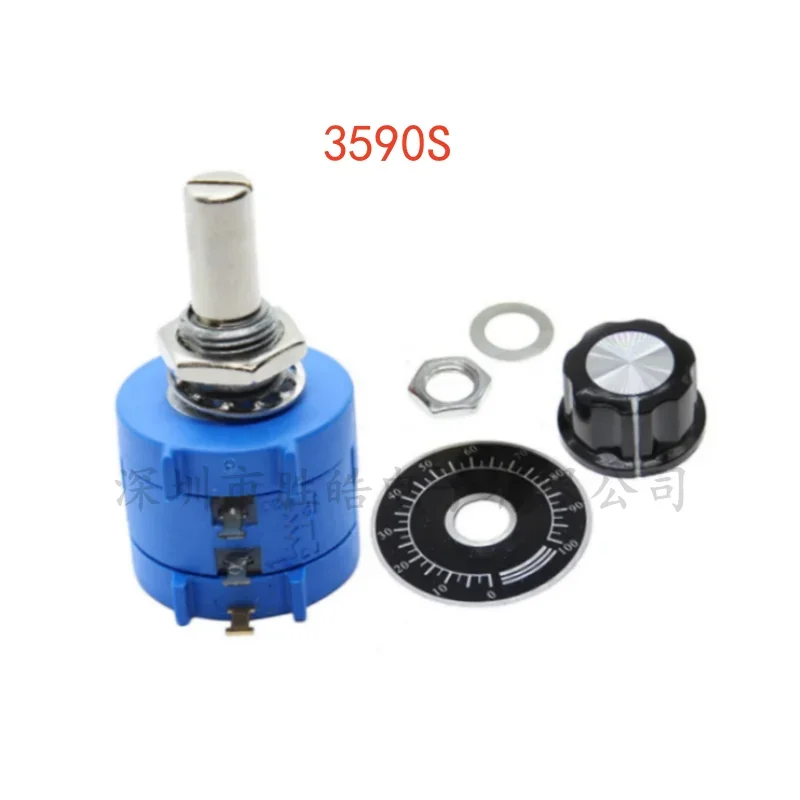 

(1PCS) NEW 3590S Multiturn Adjustable Resistor Potentiometer Kit 200 500 1K 2K 5K 10K 20K 50K 100K Ohm with Potentiometer Knob