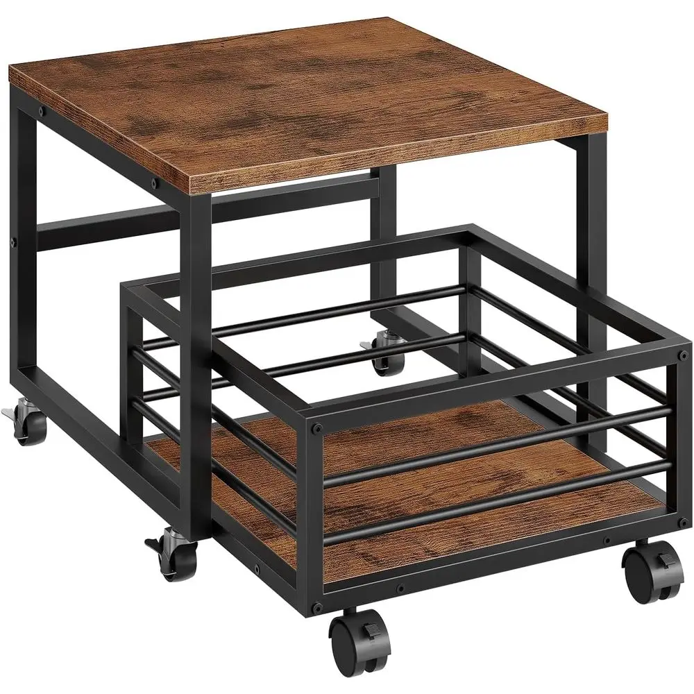 

Портативная мини-подставка для холодильника с роликовыми колесами, регулируемыми ножками и съемной корзиной, подходит для дома, офиса, общежития — в деревенском стиле