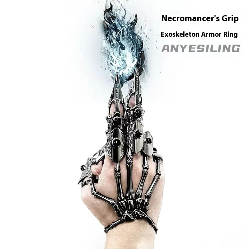 Cosplay Accessories Exoskeleton Bracelet Necromancer Armor Skeleton Skeleton Ring Adjustable Accessories Trendy Accessories