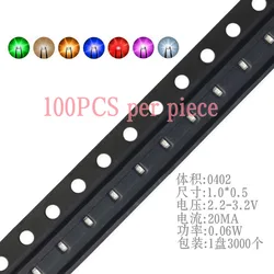 100PCS 0402 Patch lamp bead 1005 led LED Red Orange yellow green powder blue purple ice blue is warm white color RGB