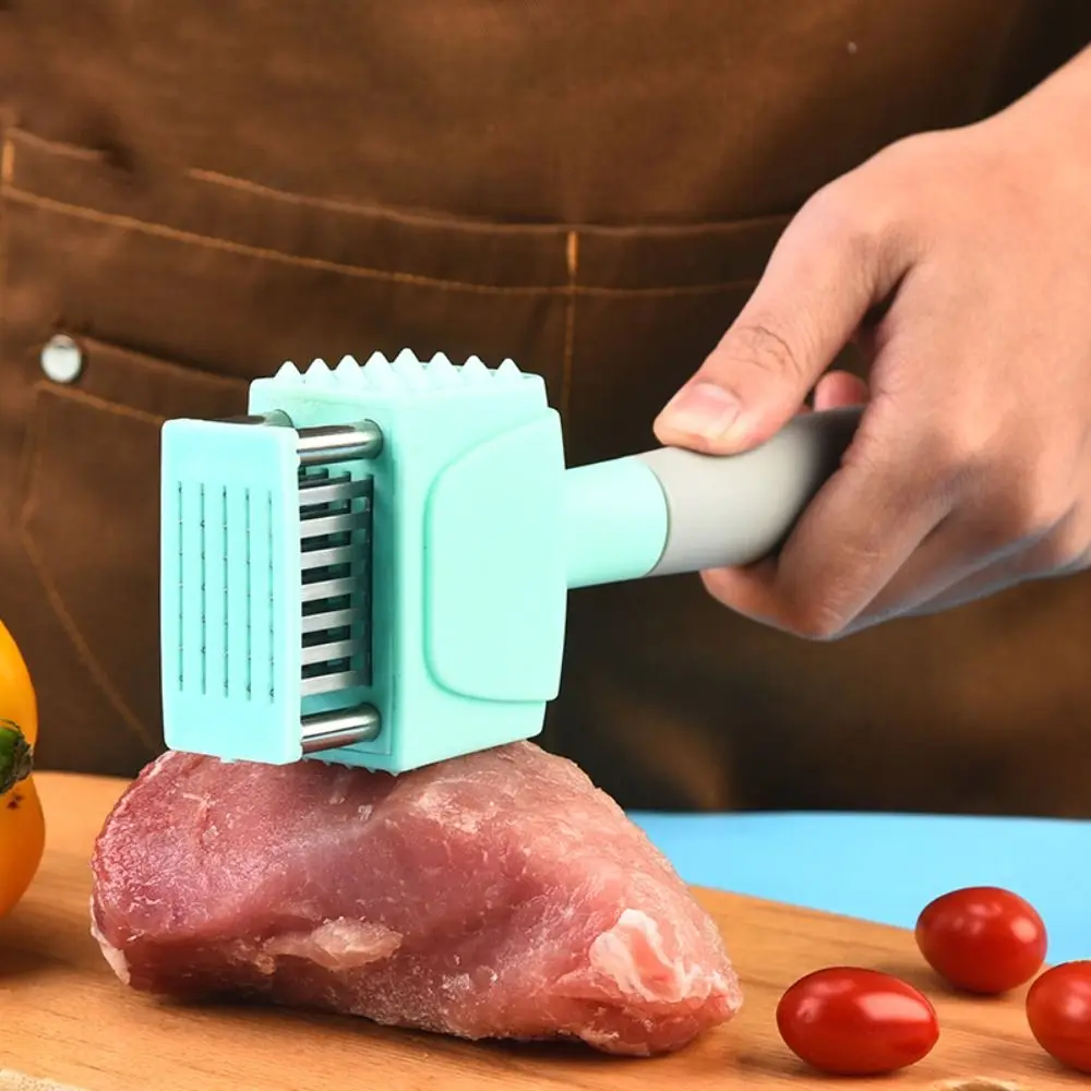 

2 in 1 Meat Tenderizer Stainless Steel Needle Sharp Meat Hammer Professional Square Head Loose Meat Needle Restaurant