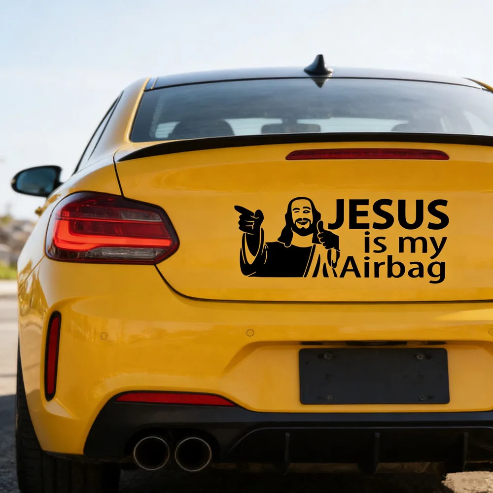 JESUS IS MY AIRBAG Custom Vinyl Car Sticker Decal for SUV/Truck/Windows - Waterproof, UV Resistant, Laser Cut, Easy to Install
