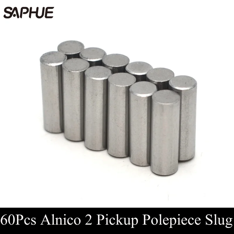 60Pcs Alnico 2 Polepiece Slug D5x15/16/17/17.5/18.5mm Electric Guitar Bass Pickup Slug Pole Pickup Magnet Slug Rods