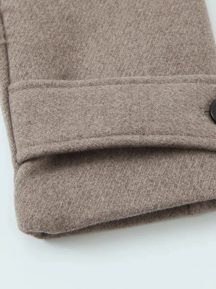 

HH зимняя женская модная двубортная свободная однотонная повседневная куртка с карманами и лацканами, женское пальто с длинным рукавом на молнии и пуговицах, украшение