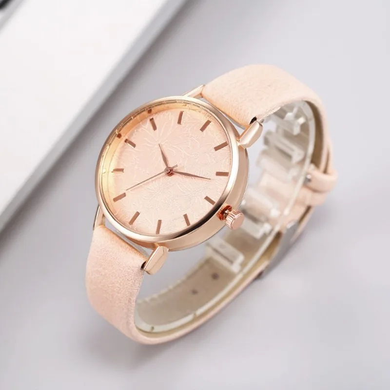 Student Horloge Mode Creatieve Reliëf Bloemen Quartz Horloge Luxe Vrouw Rvs Horloge Relogio Feminino