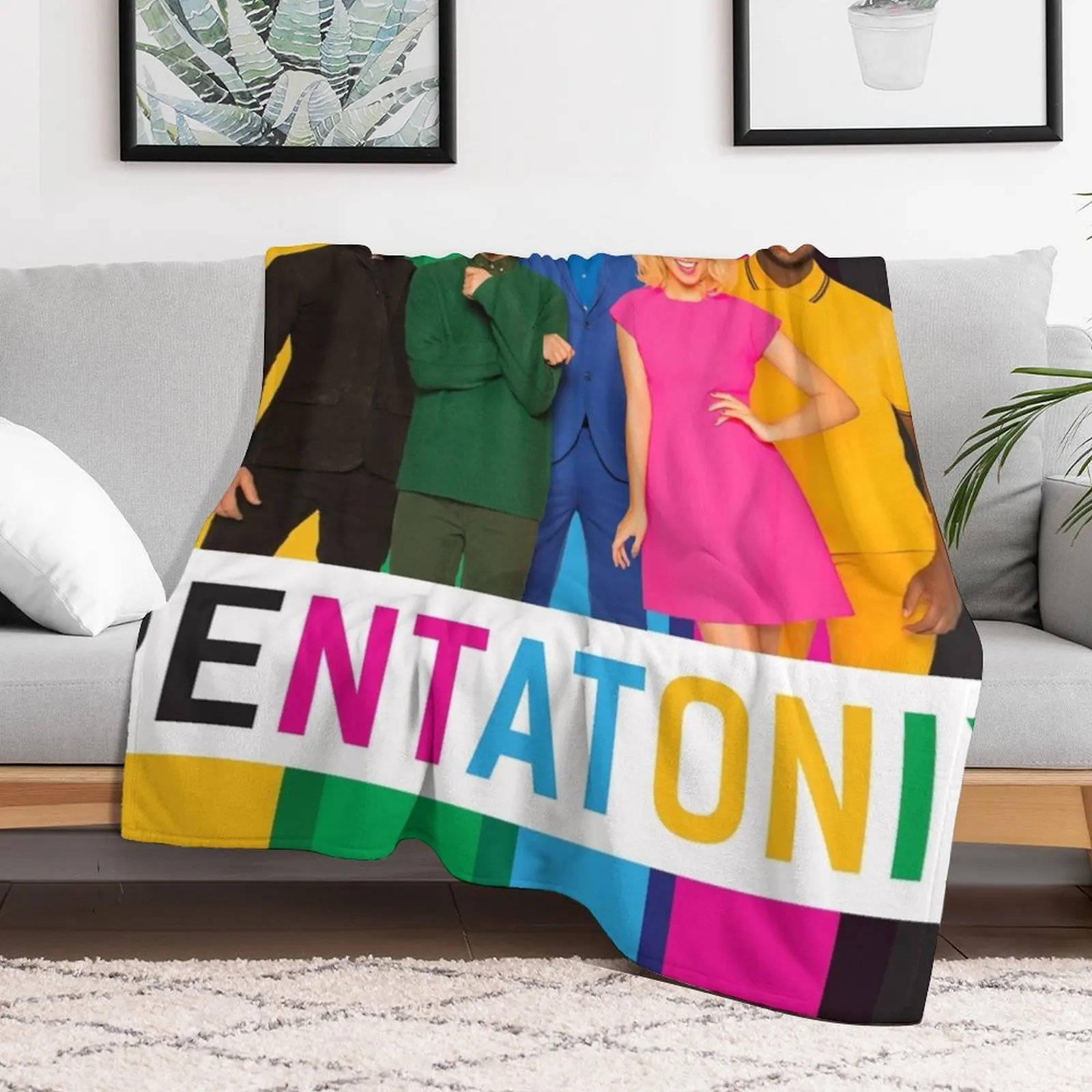 full colour of pentatonix Throw Blanket For Decorative Sofa Weighted Soft Beds Plush Blankets