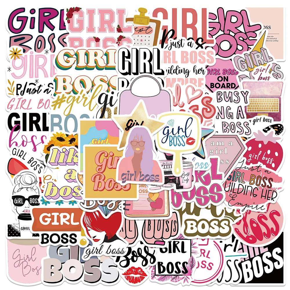 

50pcs GIRL BOSS Stickers Cartoon Graffiti Aesthetic Decals For Phone Laptop Skateboard Suitcase Guitar Waterproof Stickers