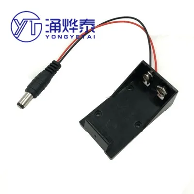 YYT 1PCS 9V Suporte de bateria com soquete DC Cabo e plugue DC
