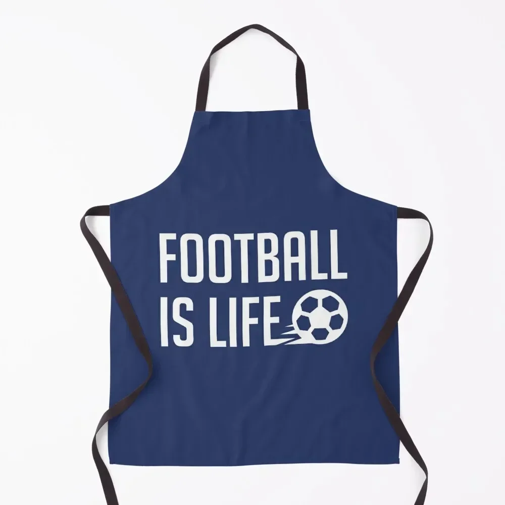 

Football Is Life (Blue BG) Apron Art Chef Uniform Women home women Apron