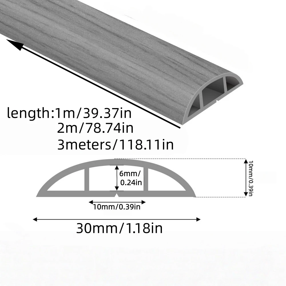 1pc 1m/2m/3metresX3cm Floor Cord Cover Cable Cavity Self Adhesive Cord Hider Floor, Floor Cord Covers for Wires on Floor