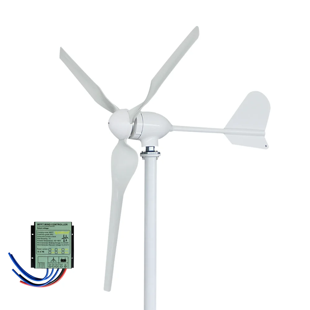 5000W Horizontale Windturbine 12V/24V/48V Geluidsarme Huishoudelijke 220V Zachte Bries Starter Met Gratis Laadcontroller