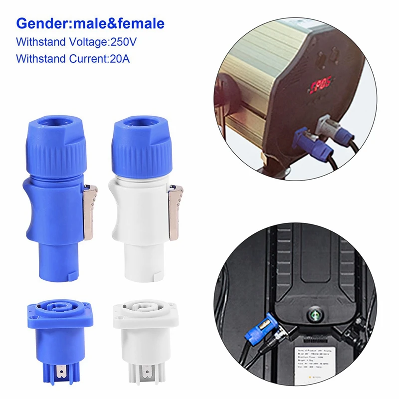 60 pz Neutrik Powercon tipo A NAC3FCA + NAC3MPA-1 adattatore pannello spina telaio