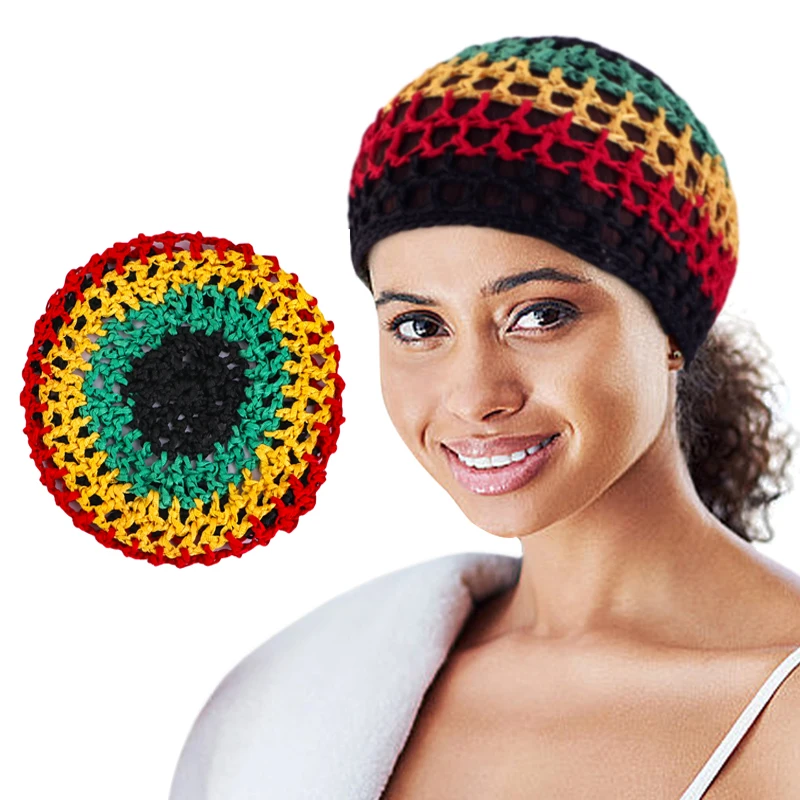 Gorro de ganchillo de malla para el pelo para niños, gorro de redecilla de punto de hilo de lana, Red de pelo corta gruesa, turbante de noche para dormir, accesorios de herramientas de peinado