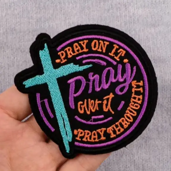 Pray Jesus Love Iron On Patch Clothes Patch For Clothing Quotes Embroidered Patch Garment Apparel Accessories Sewing Stickers