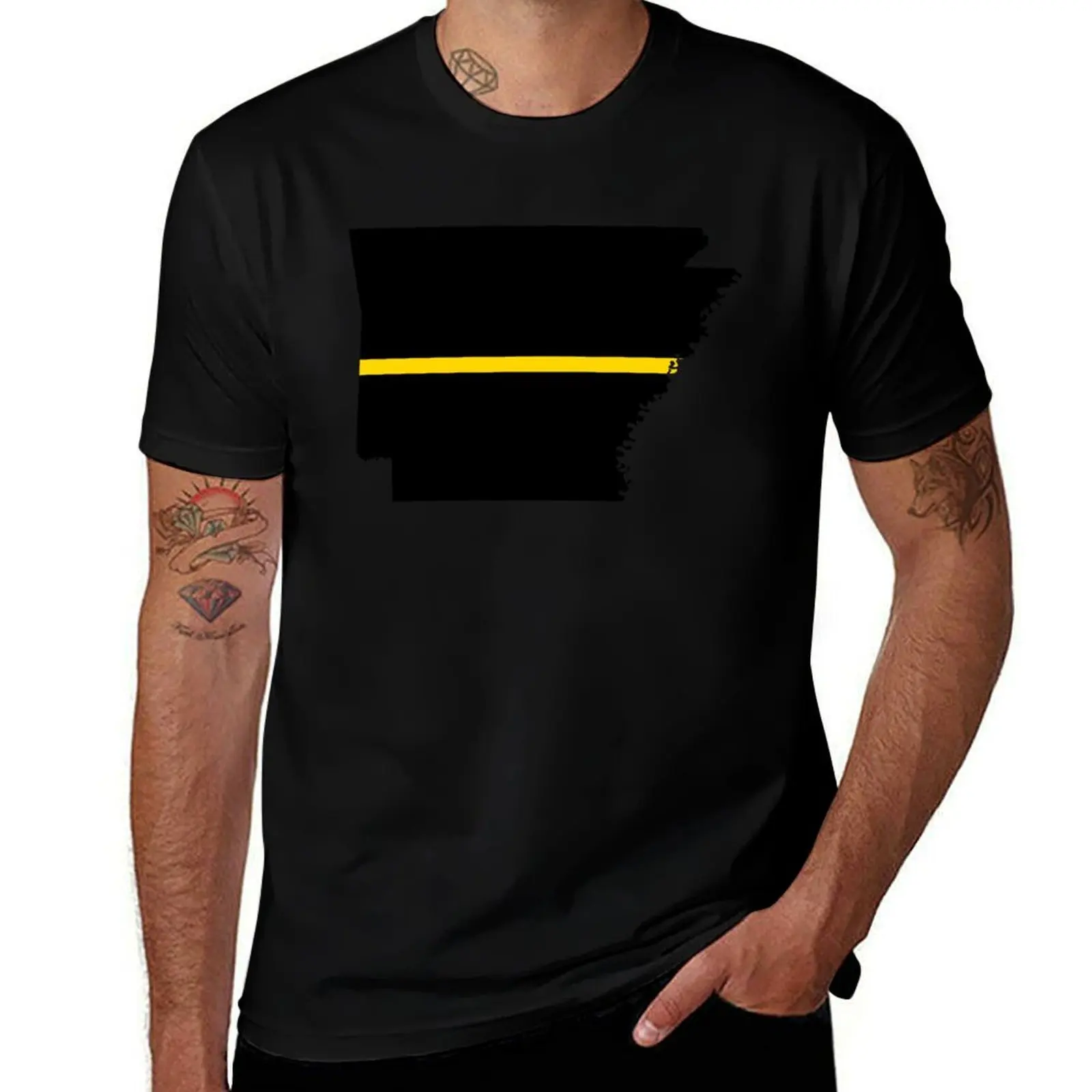 

Arkansas Thin Gold Line T-Shirt customs shirts graphic oversizeds mens funny t shirts