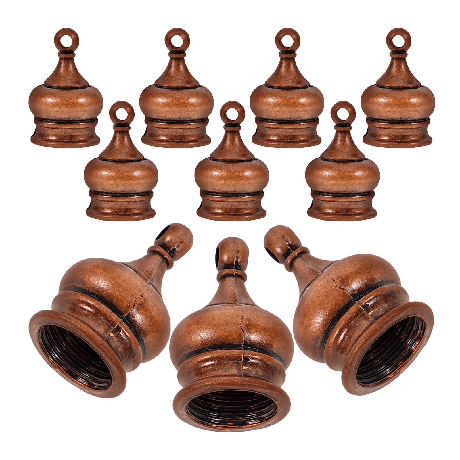 

10 Pcs Perforated Decorative Nut Metal Lamp Finials Zinc Alloy Table Lamp Parts Shades Cap Accessories