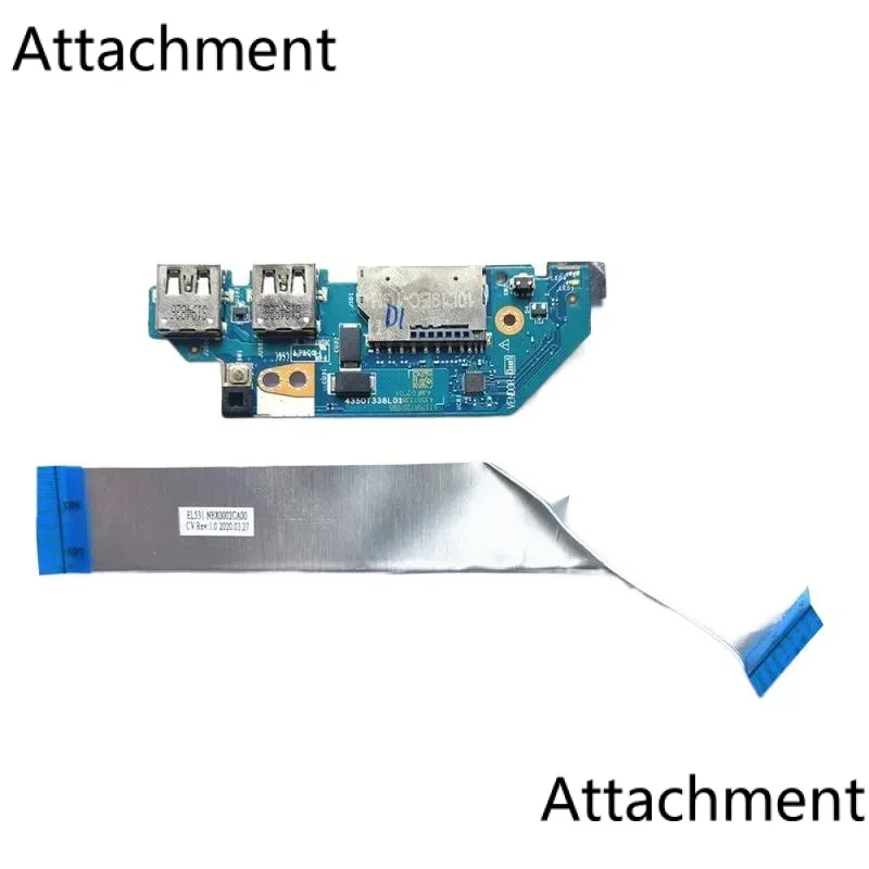 For Lenovo IdeaPad S340-15IWL 15api USB card reader power button board cable 5c50s2490 8 LS-H102P