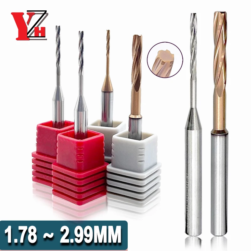 

YZH 1.78mm -2.99mm Carbide Machine Reamer HRC60 4MM Fixed Shank Tolerance +0+0.005 Spiral Groove External Cooling CNC Inner Hole