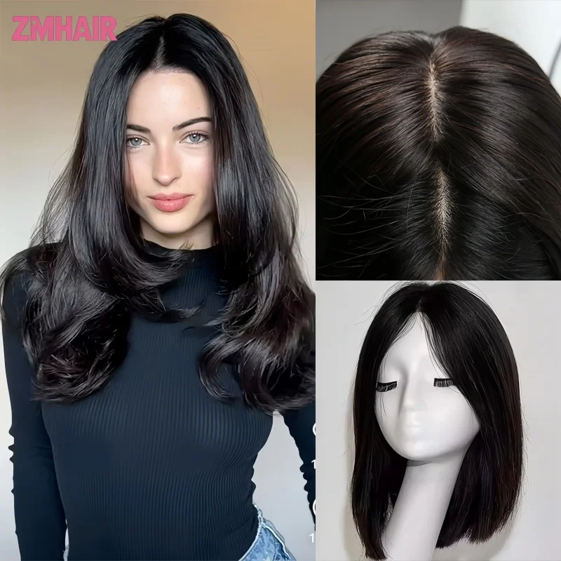 

Натуральный европейский парик из человеческих волос с челкой, парик на шелковой основе 6x6 для женщин, волосы 10-24 дюйма с полиуретановой окантовкой, для повседневной носки