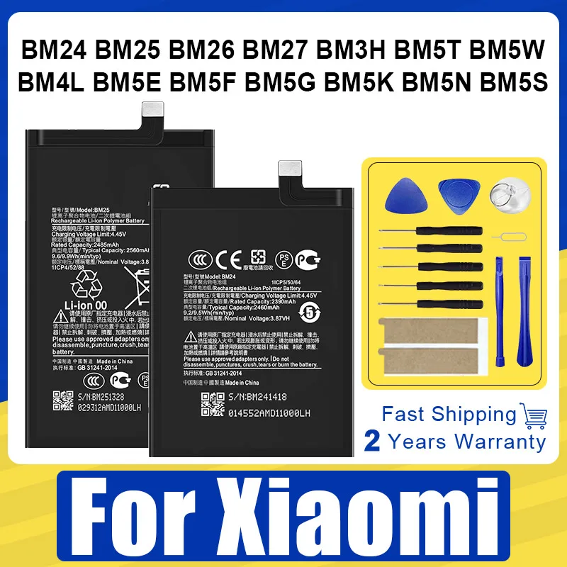 

Battery For Xiaomi Redmi Note Fold 2 Play CC9 CC9e 11T 13T K50 K60 K70 Pro Ultra Pocophone Poco F5 F6 X4GT X6 Pro，Pad 5 Pro 12.4