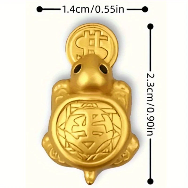 Golden Money Turtle Coin Purse with Red Leather Sleeve - Feng Shui Wealth Attractor, Compact Auspicious Symbol for Prosperity