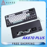 AJAZZ AK870 PLUS Mechanical Keyboard Tri-mode TFT Screen Gasket Structure RGB Hot Swap Gaming Keyboard Customized Pc Accessories